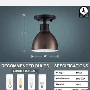 2pack industrial hanging indoor mini semi flush mount lights